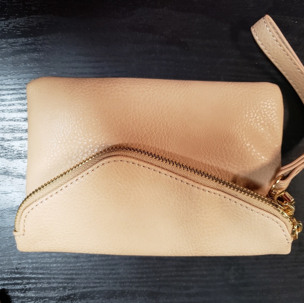 Beige wristlet